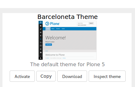 Picture of available themes in control panel